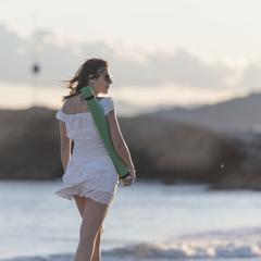 Vue Natte de Plage Reiven de couleur blanc| Krokrodeal