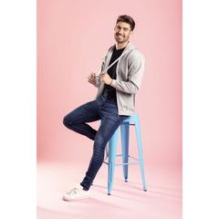 Vue Sweat-Shirt à Capuche + Crémaillère Adulte "keya" SWZ280 de couleur bleu| Krokrodeal