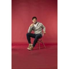 Vue Sweat-Shirt à Capuche + Crémaillère Adulte "keya" SWZ280 de couleur bleu| Krokrodeal