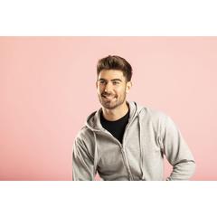 Vue Sweat-Shirt à Capuche + Crémaillère Adulte "keya" SWZ280 de couleur bleu| Krokrodeal