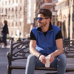 Vue Gilet Forest de couleur bleu| Krokrodeal